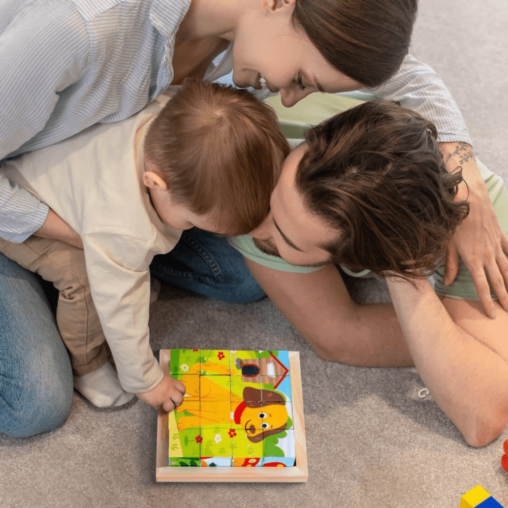 Puzzle en Bois - CubeMontessori™ - Animaux de la Ferme - Le Merveilleux Monde de l'Enfance