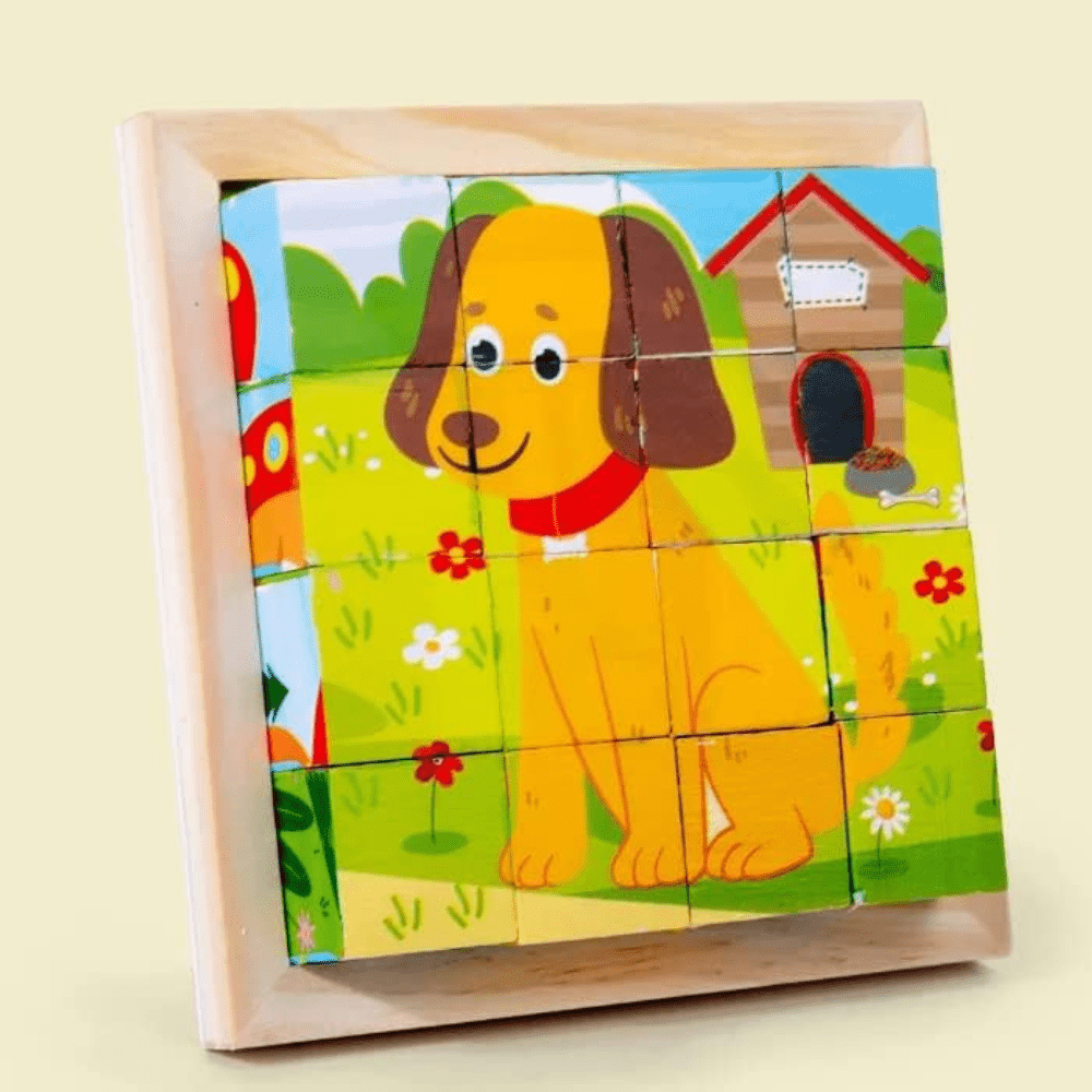 Puzzle en Bois - CubeMontessori™ - Animaux de la Ferme - Le Merveilleux Monde de l'Enfance