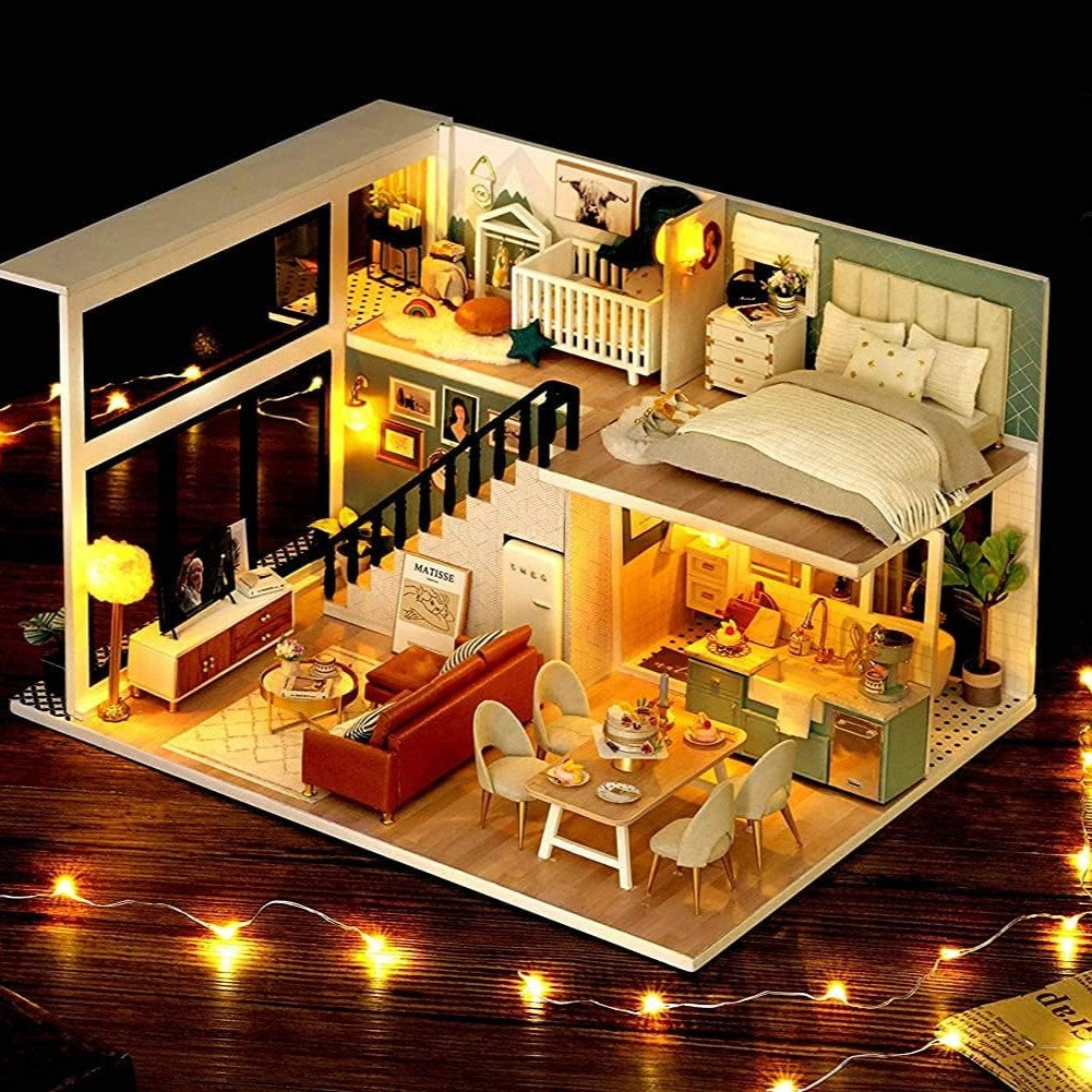 Maison de Poupée - MiniDollhousePuzzle™ - Beige & Vert