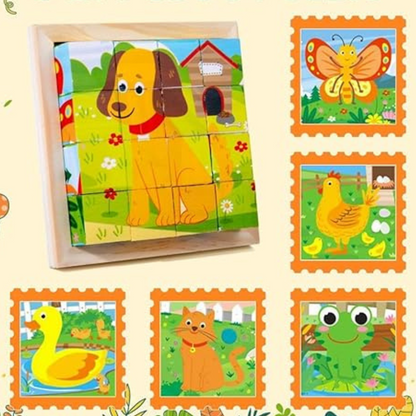 Puzzle en Bois - CubeMontessori™ - Animaux de la Ferme