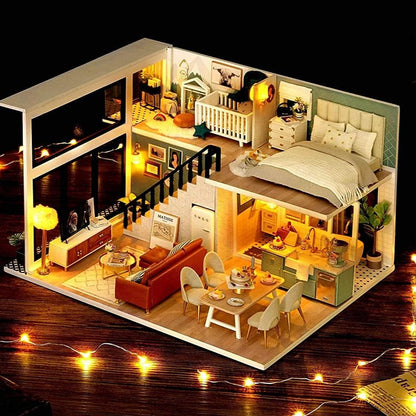 Maison de Poupée - MiniDollhousePuzzle™ - Beige & Vert